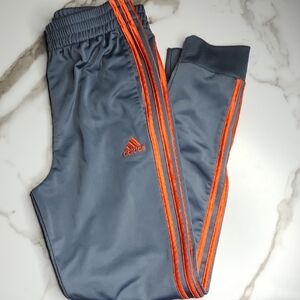 adidas Kids Joggers in Blue with Orange Accents